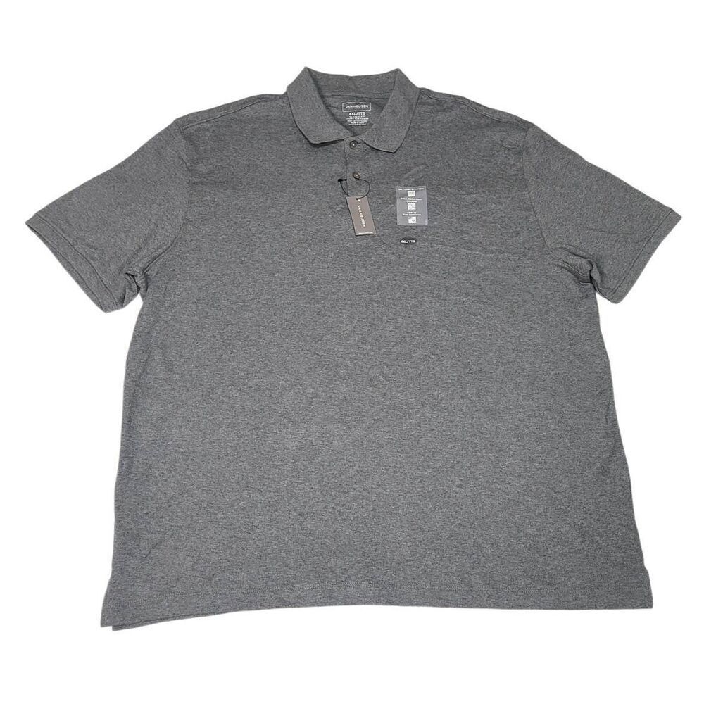 Van Heusen Polo Shirt Mens Size XXL Gray Classic Fit Collared Short Sleeve Top